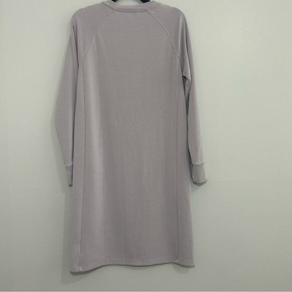 Athleta Seasoft Long Sleeve Dress Tinsel Purple Soft Cozy Loungewear Lavender M - Picture 8 of 10